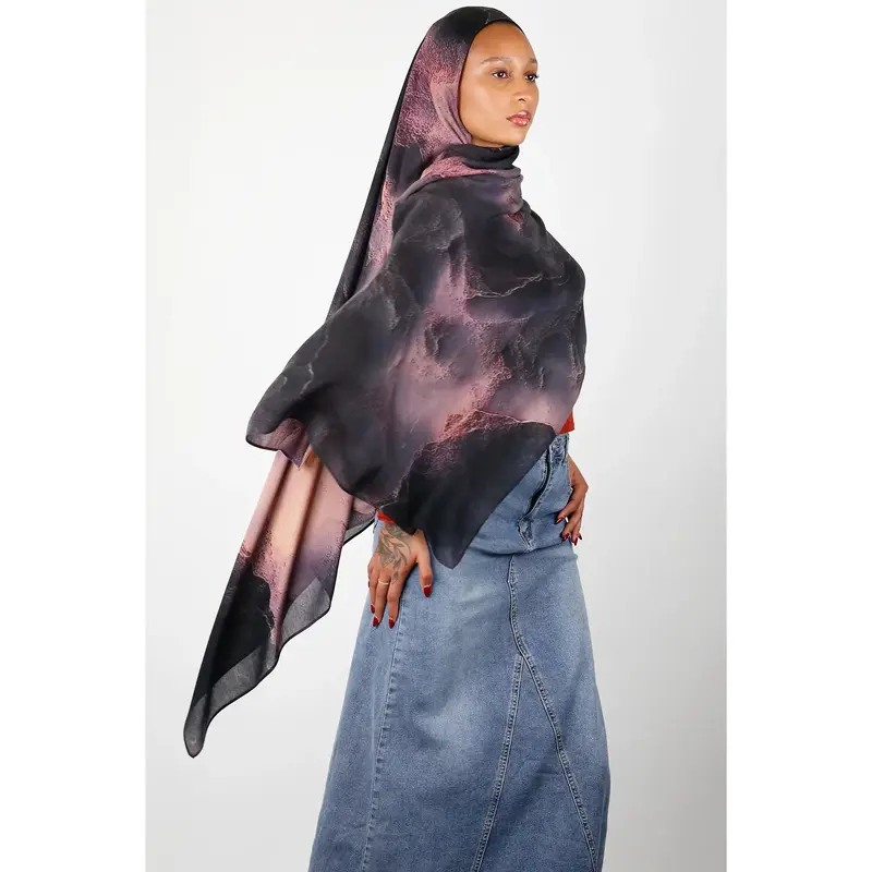 Dusk Marble Print Modal Hijab
