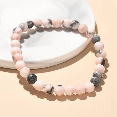 Natural Zebra Jasper Bead Stretch Bracelets