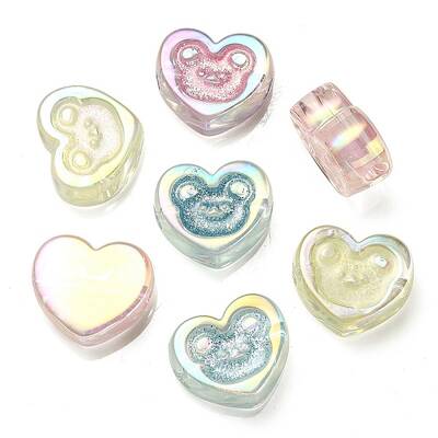 UV Plating Rainbow Iridescent Acrylic Beads