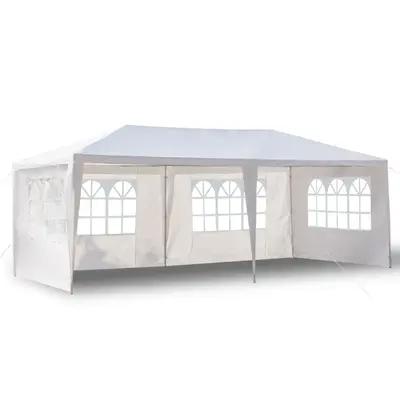 10'x20' Outdoor Party Tent with Removable Sidewalls Waterproof PE Canopy for Weddings Backyard Parties Flea Markets Includes ...