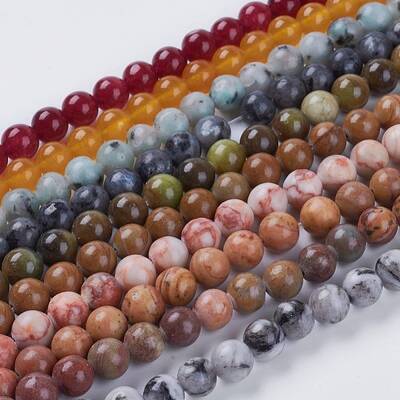 Natural Mixed Gemstone and Dyed Jade Beads Strands