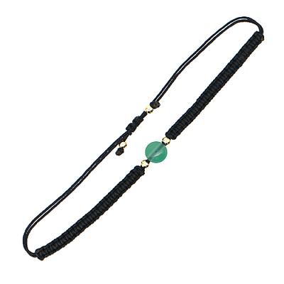 Natural Jade Round Braided Bead Bracelet