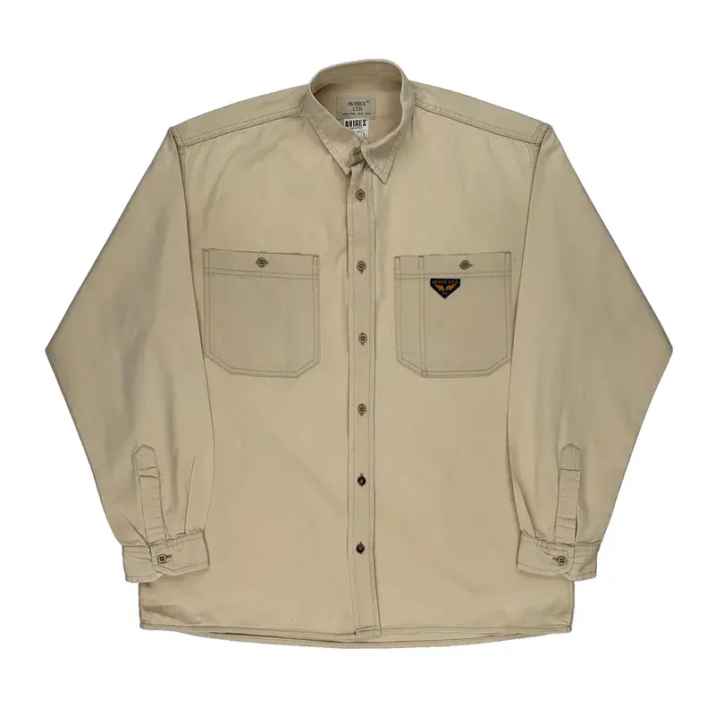 Avirex Shirt - Large Beige Cotton