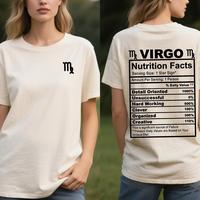 [Only for Live](Khaki&Beige&Black) Zodiac Sign Graphic T-Shirt –  Pullover Washed Short Sleeve With Personalized Design, Gr...