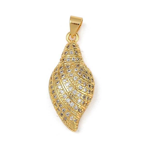 Brass Micro Pave Cubic Zirconia Pendants