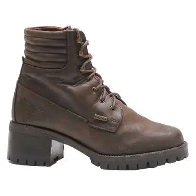 FUM & CO Lace-Up Boots Brown Leather Womens UK 3