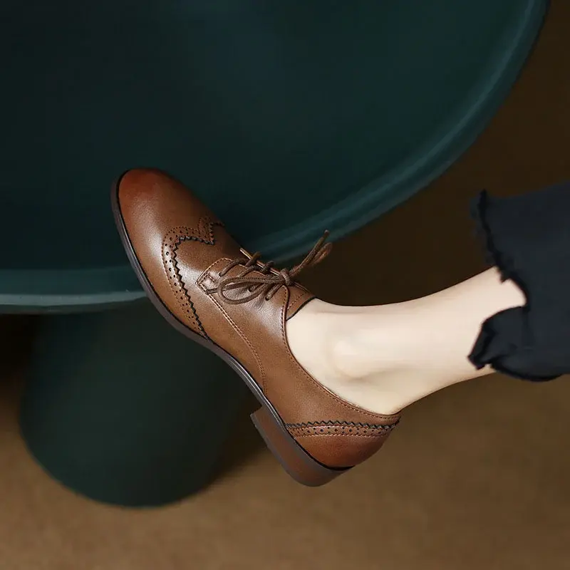 CHIKO Kiah Round Toe Block Heels Oxfords Shoes