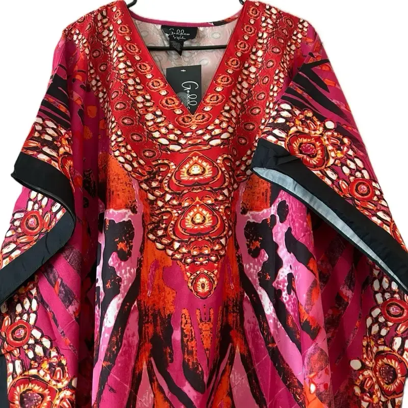 2025 New Kaftan Dresses Free Size Women's Casual Wear Comfortable Fit for All Occasions Summer Beach Vacations Home Wear Red ...