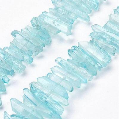 Natural Quartz Crystal Points Beads Strands