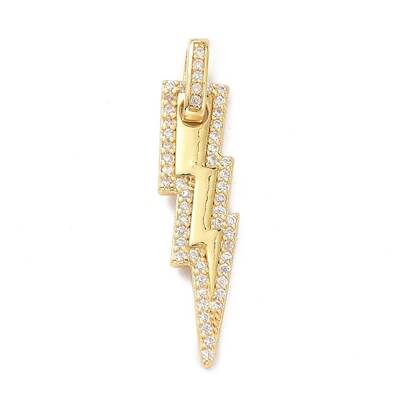 Brass Micro Pave Clear Cubic Zirconia Pendants