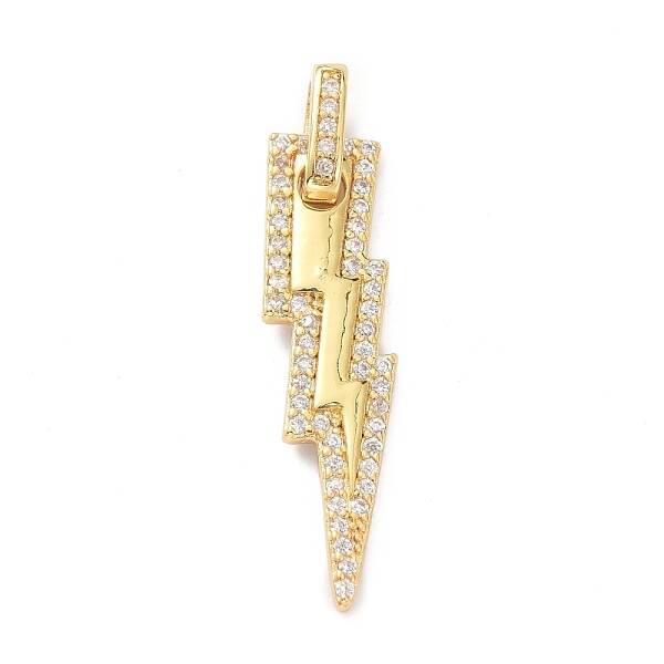 Brass Micro Pave Clear Cubic Zirconia Pendants
