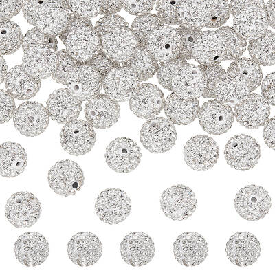 60Pcs Polymer Clay Rhinestone Beads