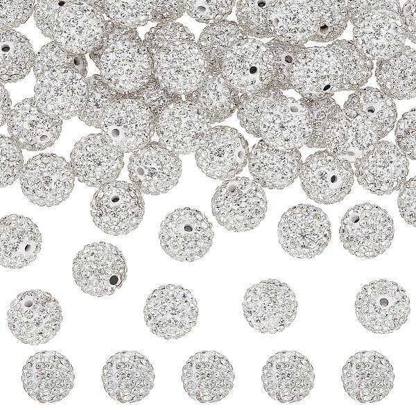 60Pcs Polymer Clay Rhinestone Beads