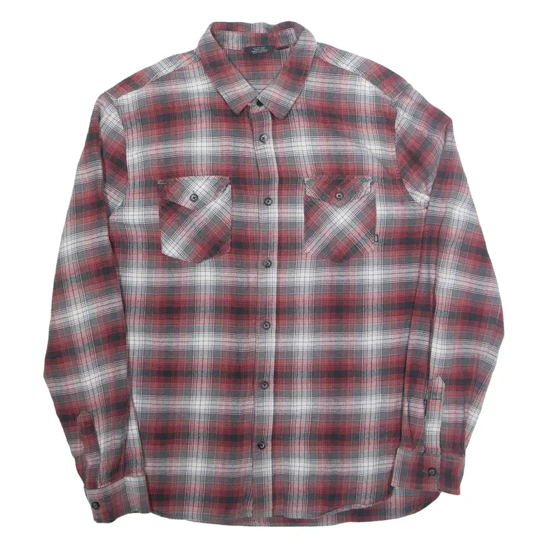 VANS Mens Shirt Red Check Long Sleeve L