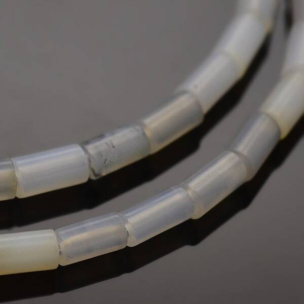 Column Natural Grey Agate Beads Strands
