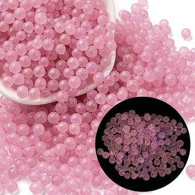 Luminous Glow in the Dark Transparent Glass Round Beads