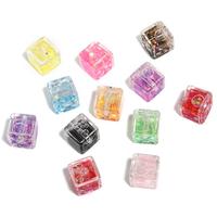【B6】Qty 25 Acrylic 18mm water bead straight hole beads colorful DIY beading accessories mobile phone chain keychain mater...