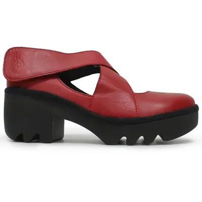 Fly London TOGO533FLY Dublin Leather Women's Heels Shoes - Red - Size:US 9-9.5 Women