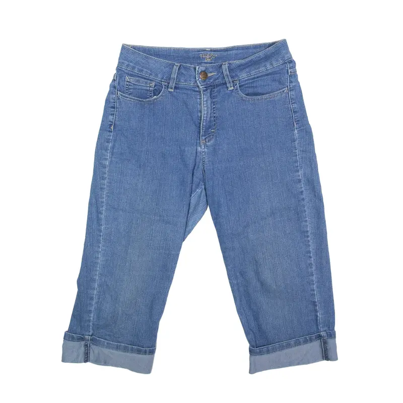 LEE Riders 3/4 Denim Shorts Blue Regular Womens M W30