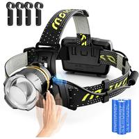 MoKo Rechargeable Headlamp 90000LM, 40H Long Lasting Battery Powered, 7 Modes Headlight with Motion Sensor, IP68 Waterproof 9...