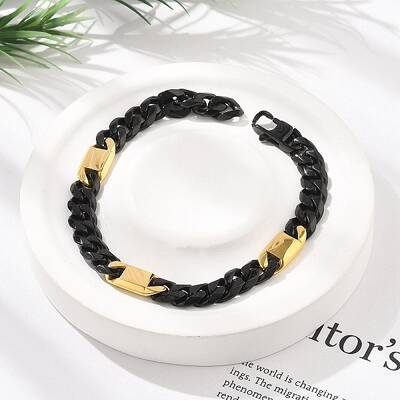 304 Stainless Steel Cuban Link Chains Bracelets for Women Men