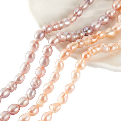 2 Strands 2 Styles Natural Cultured Freshwater Pearl Beads Strands