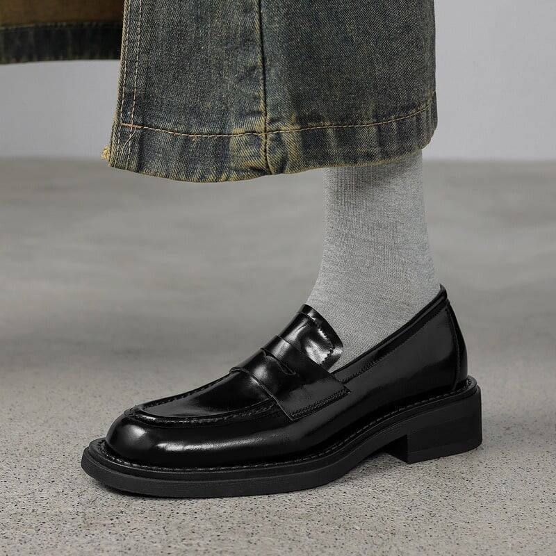 CHIKO Mael Round Toe Block Heels Loafers Shoes
