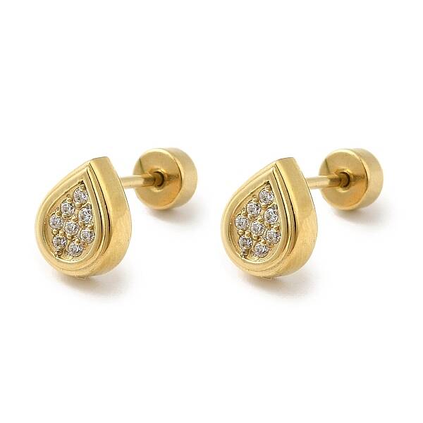 304 Stainless Steel with Rhinestone Stud Earrings for Women