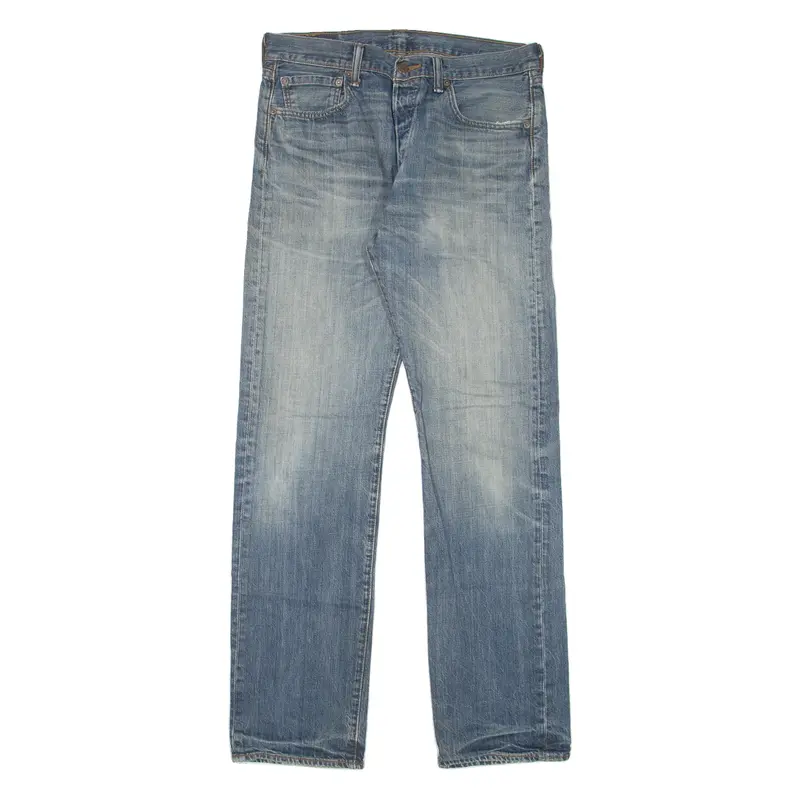 LEVI'S 501 Jeans Mens Blue Regular Straight Stone Wash W32 L34