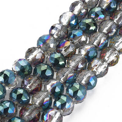 Electroplate Transparent Glass Beads Strands