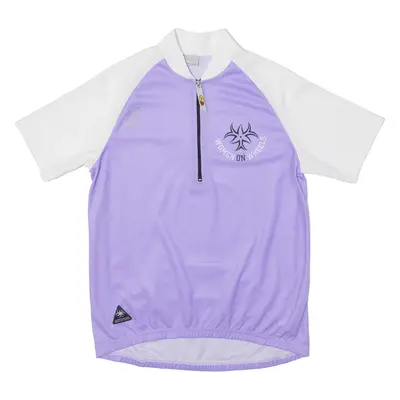 WOMEN ON WHEELS Cycling Womens Jersey Purple 1/2 Zip L