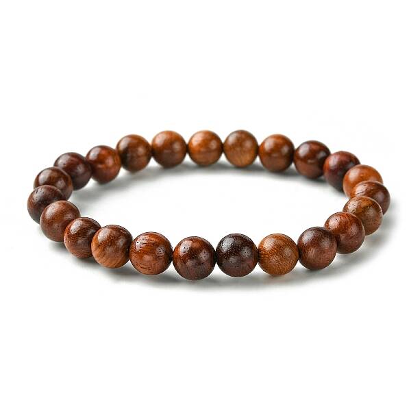 Unisex Natural Wood Beaded Stretch Bracelets