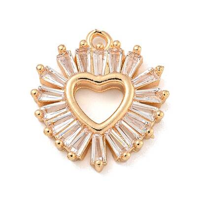 Brass Micro Pave Clear Cubic Zirconia Pendants