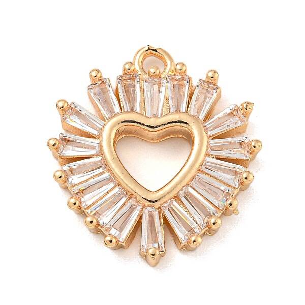 Brass Micro Pave Clear Cubic Zirconia Pendants