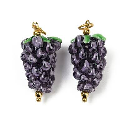 304 Stainless Steel with Handmade Lampwork Pendants
