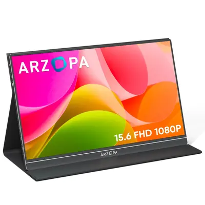 ARZOPA Portable Monitor 15.6'' FHD 1080P Laptop Monitor IPS Computer Display USB C HDMI External Screen HDR Eye Care for PC M...