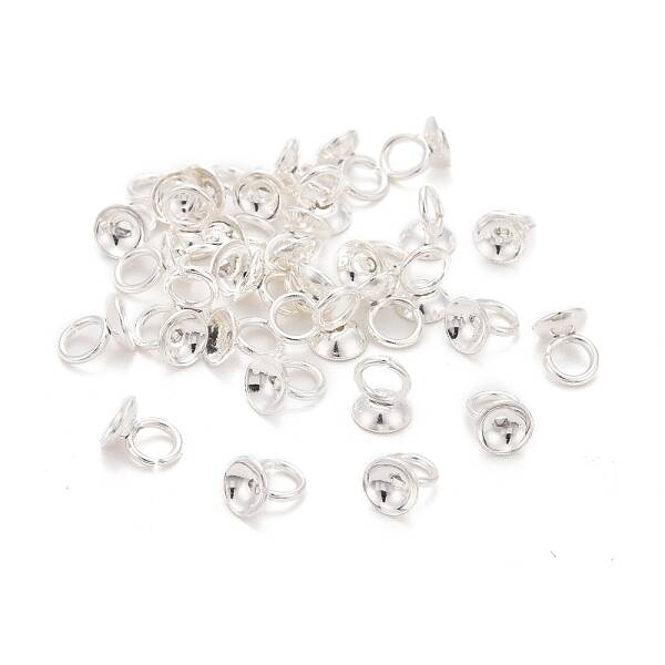 201 Stainless Steel Bead Cap Pendant Bails