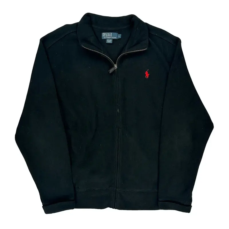 Polo By Ralph Lauren Zip Up - Large Black Cotton