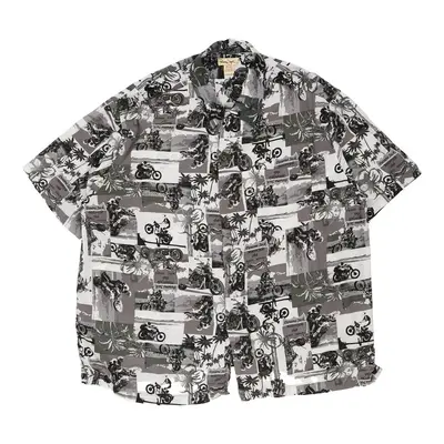 Panama Jack Hawaiian Shirt - 2XL Grey Viscose