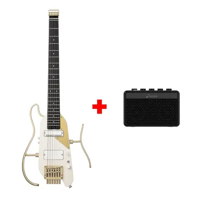 Donner HUSH™ X PRO Electric Guitar - White-Luxe / Guitar+5W Amplifier