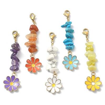 Alloy Enamel Flower Pendant Decorations