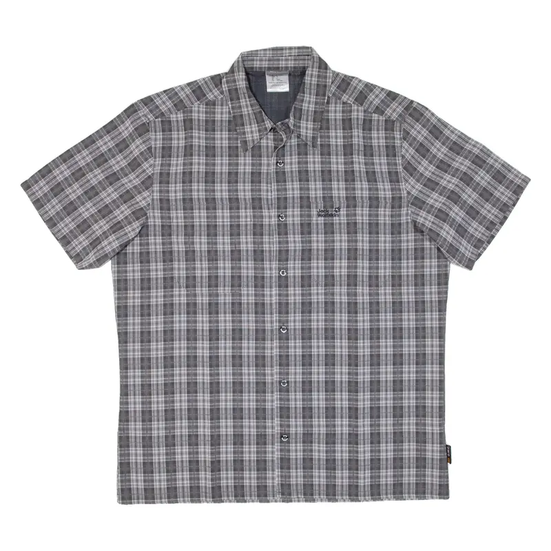 JACK WOLFSKIN Mens Shirt Grey Check L