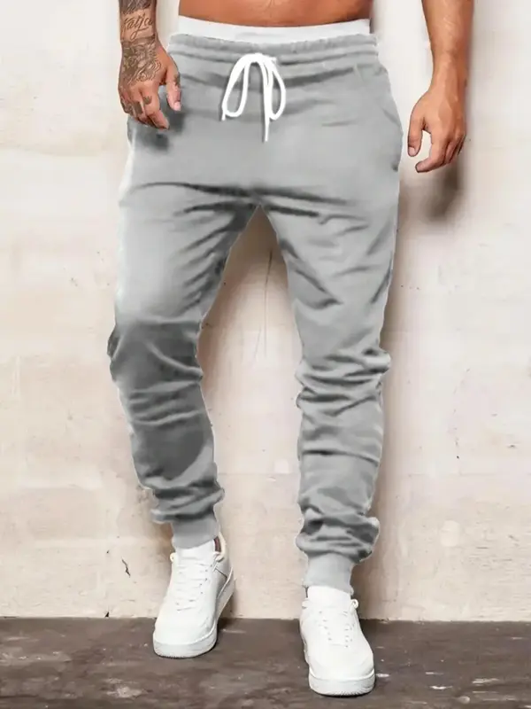 Men's Thin Solid Elastic Waist Drawstring Sweatpants, Loose Casual Solid  Pants for Spring Fall Winter, Men Bottoms, Please...