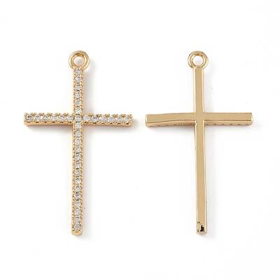 Brass Micro Pave Clear Cubic Zirconia Pendants