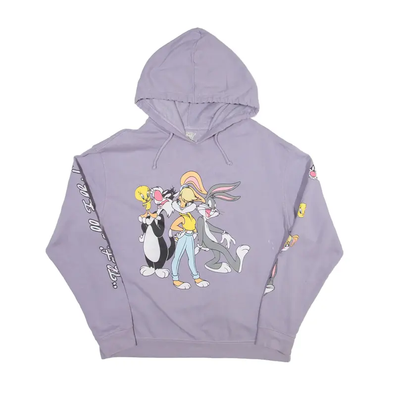 LOONEY TUNES Lola & Friends Hoodie Purple Pullover Womens L
