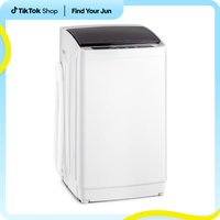 ROVSUN 17.8/25LBS Portable Washing Machine, Full-Automatic Electric Laundry Machine with Stainless Steel Drum, 110V Compact W...