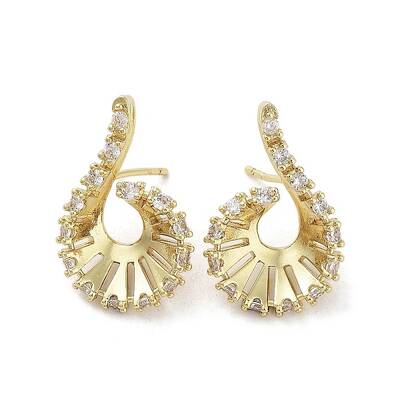 Teardrop Brass Stud Earrings