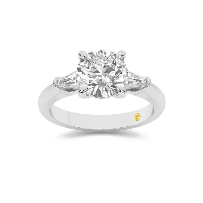 Ignite Three Stone Round Lab Grown Diamond Engagement Ring | 18K White Gold 2 CT. TW.