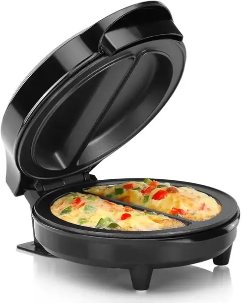 Housewares Non-Stick Omelet & Frittata Maker, Stainless Steel - Makes 2 Individual Portions Quick & Easy
