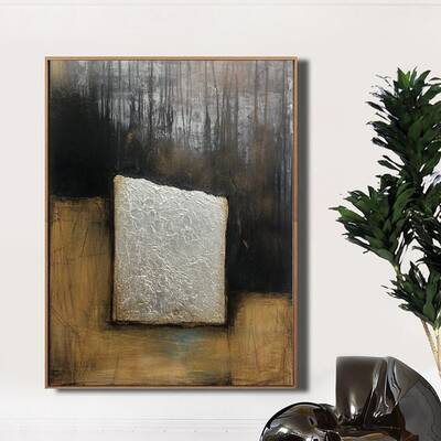 Large Abstract Expressionist Painting On Canvas In Black, Brown And Gray Colors Modern Oil Painting Handmade Artwork | UNKNOW...